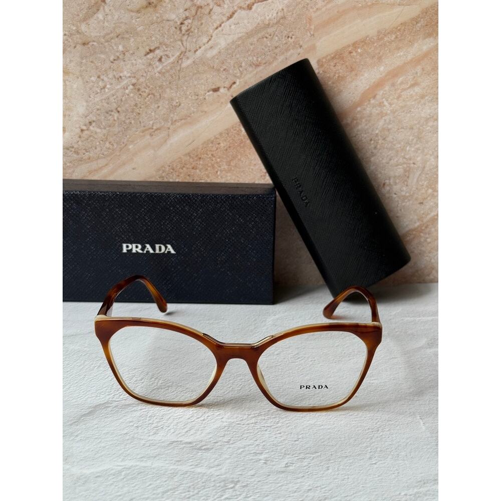 NEW Prada PR09U Eyeglasses Frames in Brown Cat Eye - Picture 5 of 7